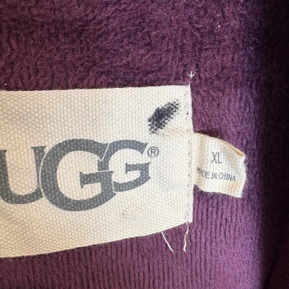 UGG-Clarence Wrap Plush Fleece Short Robe - Port - Women's XL - Picture 3 of 10